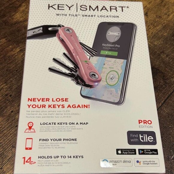 KeySmart Pro with Tile Key Locator NEW Pink Rose Quartz - Picture 1 of 2
